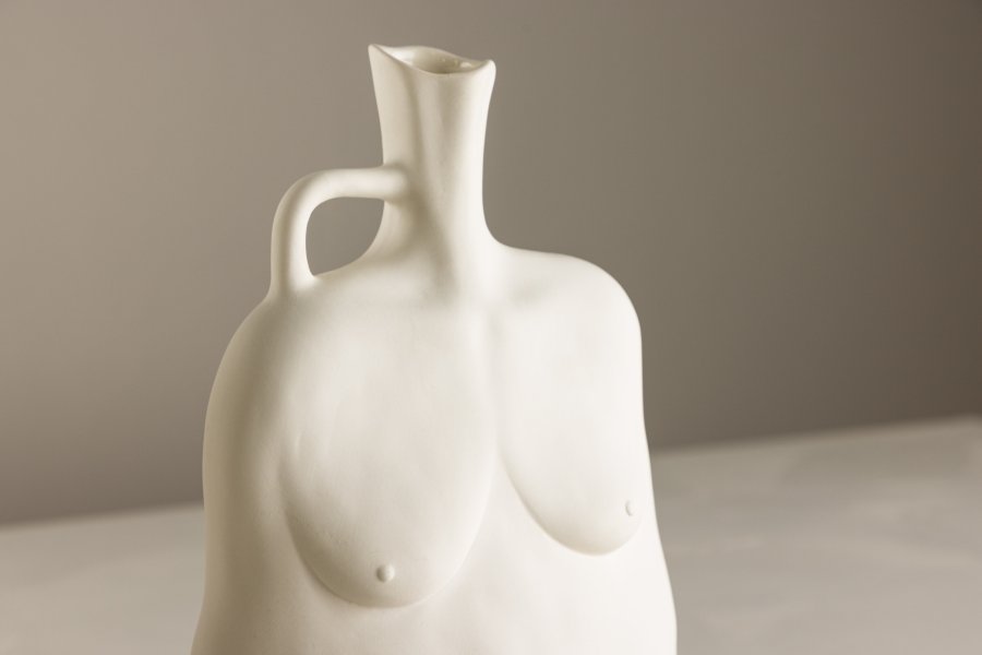 VENTURE DESIGN Conta vase - offwhite stentj (17x10x25H)