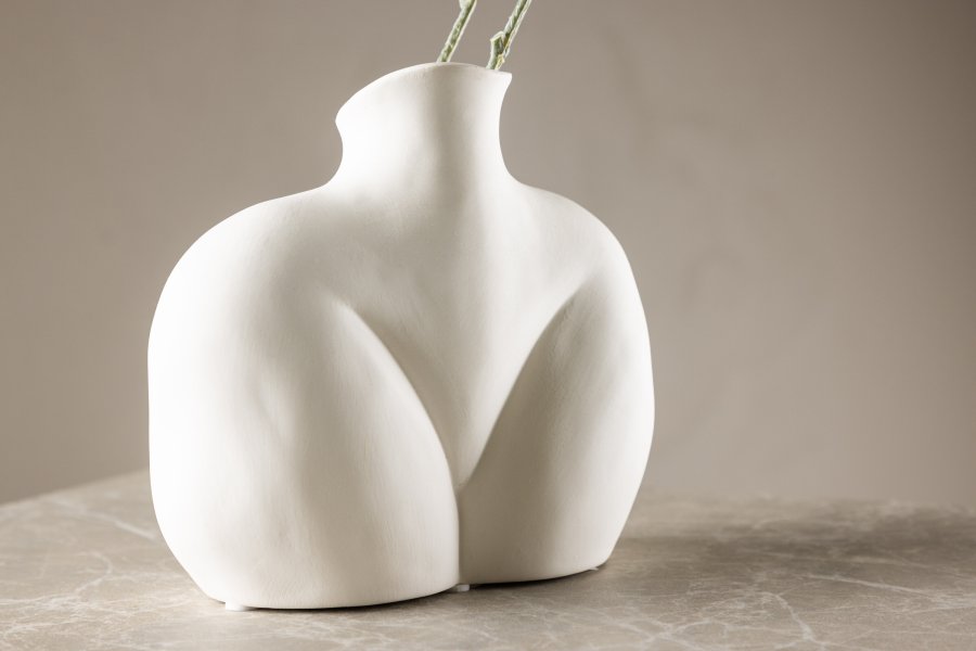 VENTURE DESIGN Harvey vase - offwhite stentj (17x10x15H)