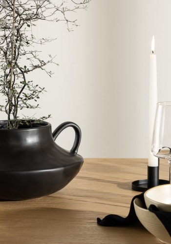 VENTURE DESIGN Holda potte - mat sort stentj (31x29x15H)