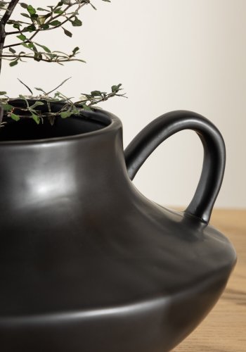 VENTURE DESIGN Holda potte - mat sort stentj (31x29x15H)