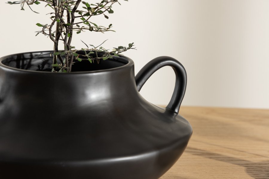 VENTURE DESIGN Holda potte - mat sort stentj (31x29x15H)