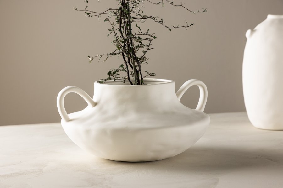 VENTURE DESIGN Holda potte - offwhite stentj (31x29x15H)