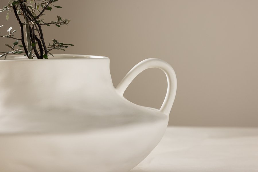 VENTURE DESIGN Holda potte - offwhite stentj (31x29x15H)