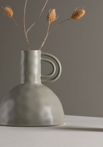 VENTURE DESIGN Vivi vase, m. hank - mrkegr stentj (24x24x25H)