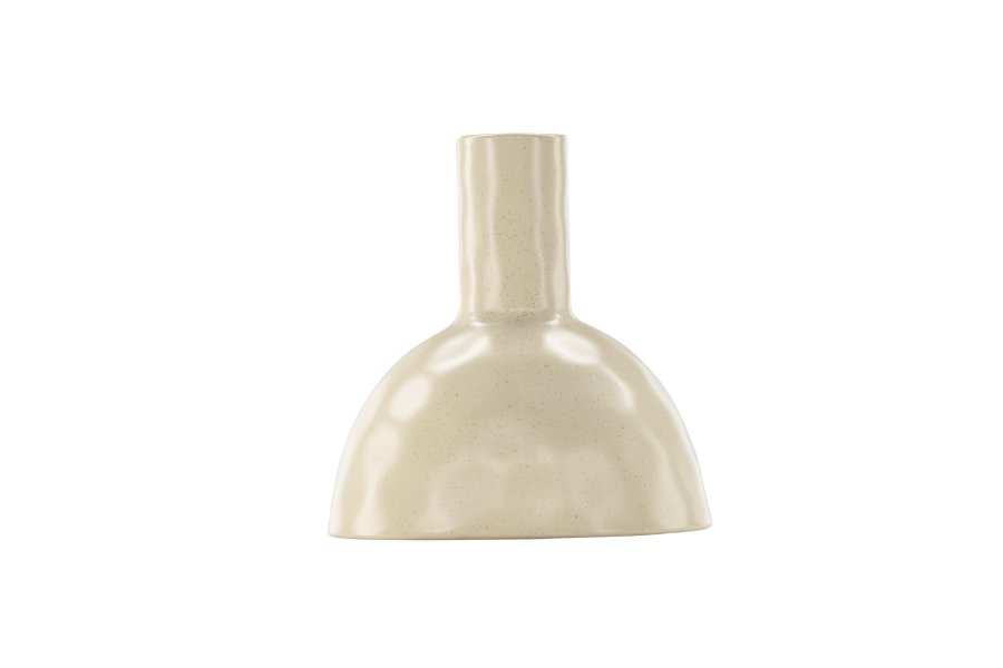 VENTURE DESIGN Vivi vase, m. hank - beige/sorte prikker stentj (24x24x25H)