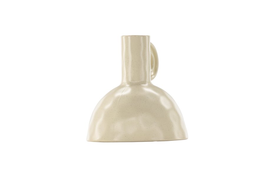 VENTURE DESIGN Vivi vase, m. hank - beige/sorte prikker stentj (24x24x25H)