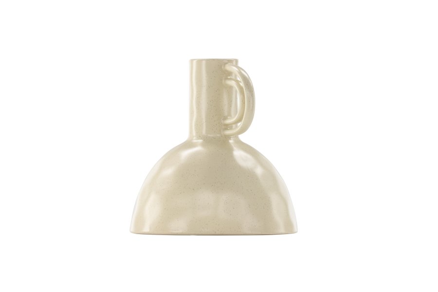VENTURE DESIGN Vivi vase, m. hank - beige/sorte prikker stentj (24x24x25H)