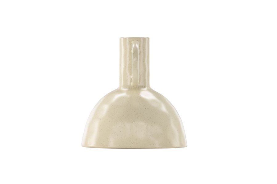 VENTURE DESIGN Vivi vase, m. hank - beige/sorte prikker stentj (24x24x25H)