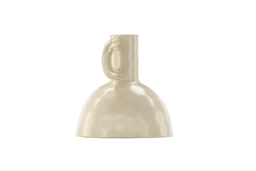 VENTURE DESIGN Vivi vase, m. hank - beige/sorte prikker stentj (24x24x25H)