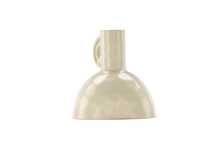 VENTURE DESIGN Vivi vase, m. hank - beige/sorte prikker stentj (24x24x25H)