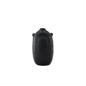 VENTURE DESIGN Madi vase, rund sort stentj (17x17x28H)