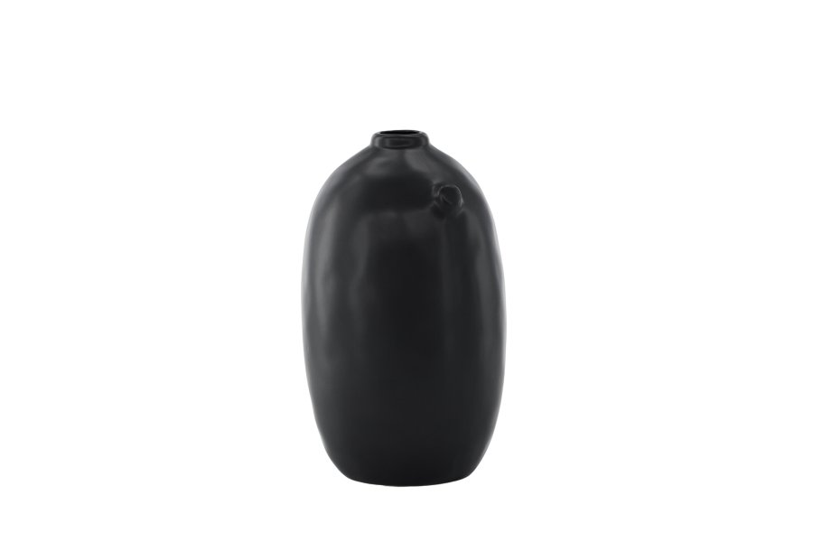VENTURE DESIGN Madi vase, rund sort stentj (17x17x28H)