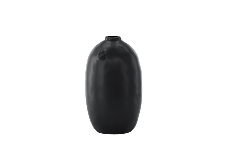 VENTURE DESIGN Madi vase, rund sort stentj (17x17x28H)