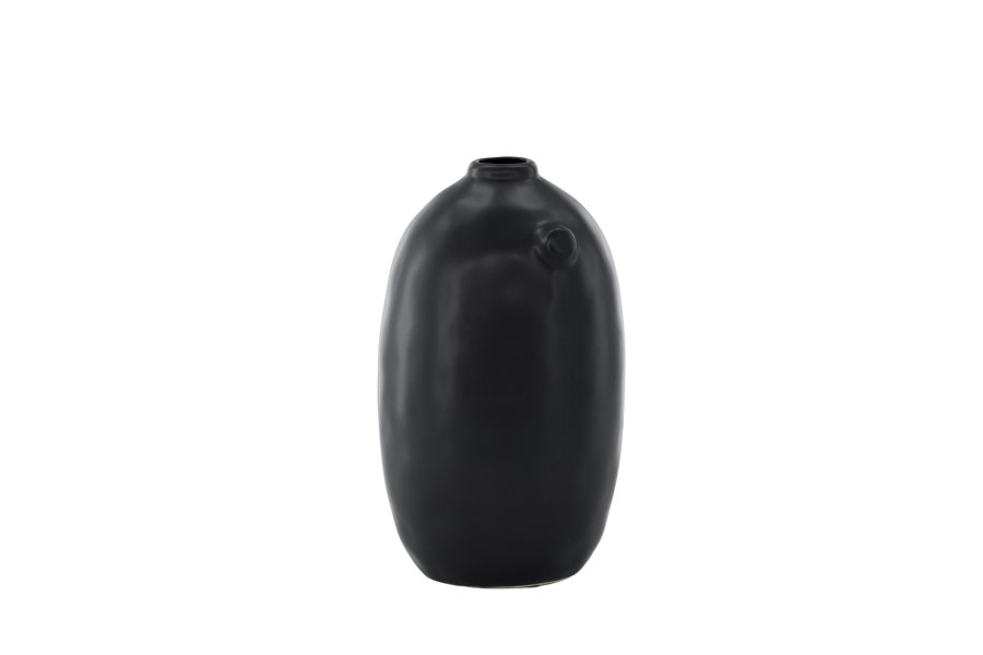 VENTURE DESIGN Madi vase, rund sort stentj (17x17x28H)