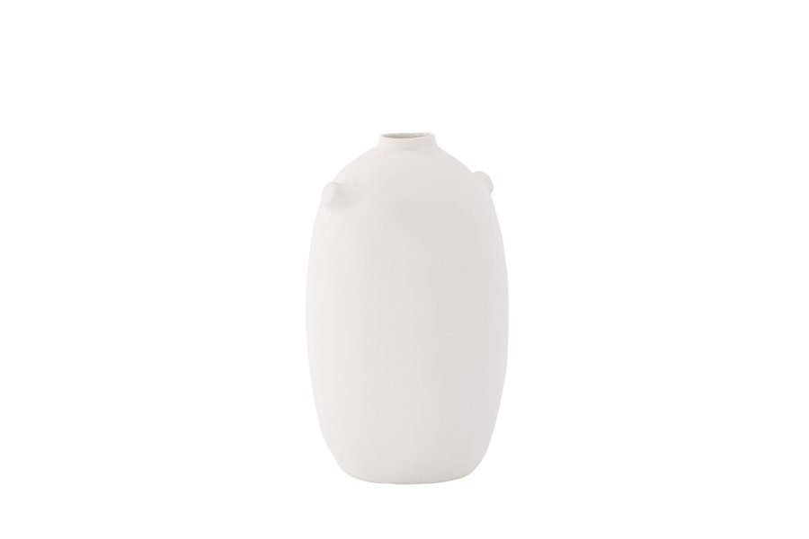 VENTURE DESIGN Madi vase, rund - offwhite stentj (17x17x28H)