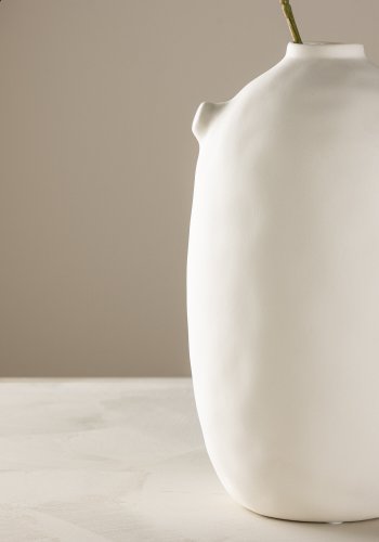 VENTURE DESIGN Madi vase, rund - offwhite stentj (17x17x28H)