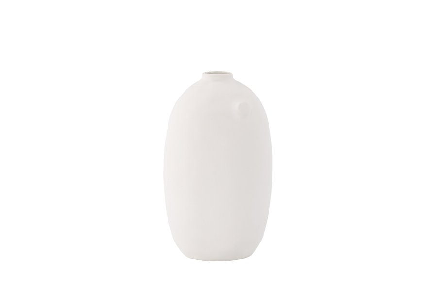 VENTURE DESIGN Madi vase, rund - offwhite stentj (17x17x28H)