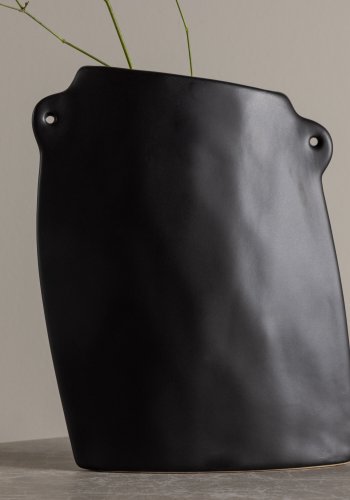 VENTURE DESIGN Hie vase, m. 2 hanke - matsort stentj (14x5x21H)