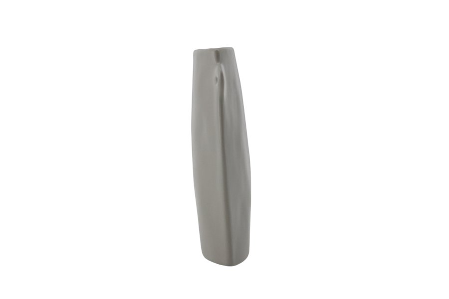VENTURE DESIGN Hie vase, m. 2 hanke - mrkegr stentj (14x5x21H)