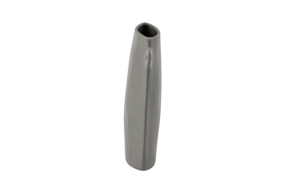 VENTURE DESIGN Hie vase, m. 2 hanke - mrkegr stentj (14x5x21H)