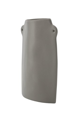 VENTURE DESIGN Hie vase, m. 2 hanke - mrkegr stentj (14x5x21H)