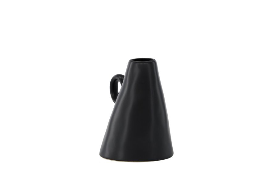 VENTURE DESIGN Ovy vase, m. 1 hank - mat sort stentj (14x13x17H)