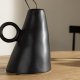 VENTURE DESIGN Ovy vase, m. 1 hank - mat sort stentj (14x13x17H)