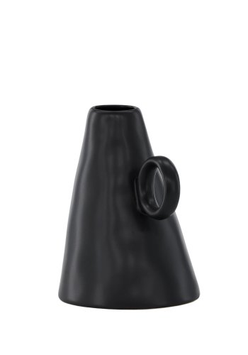 VENTURE DESIGN Ovy vase, m. 1 hank - mat sort stentj (14x13x17H)