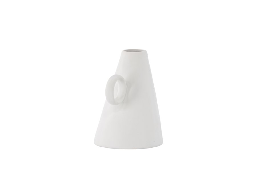 VENTURE DESIGN Ovy vase, m. 1 hank - hvid stentj (14x13x17H)
