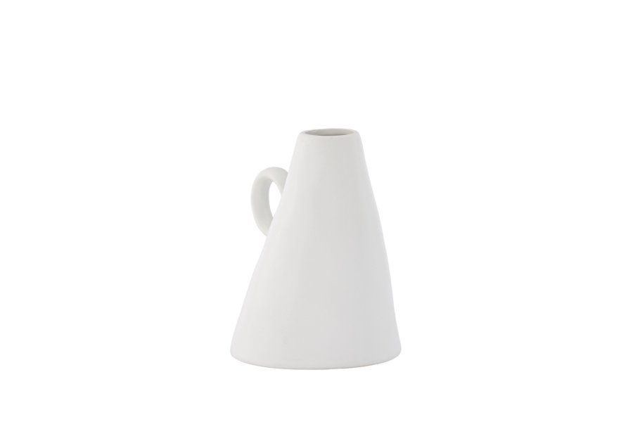 VENTURE DESIGN Ovy vase, m. 1 hank - hvid stentj (14x13x17H)