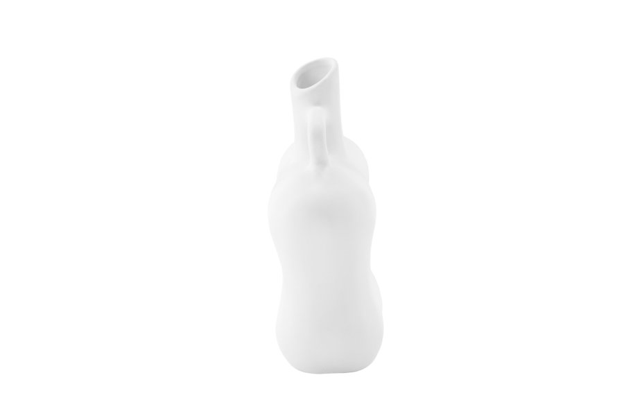 VENTURE DESIGN Dity vase, m. 1 hndtag - hvid stentj (18x7x19H)