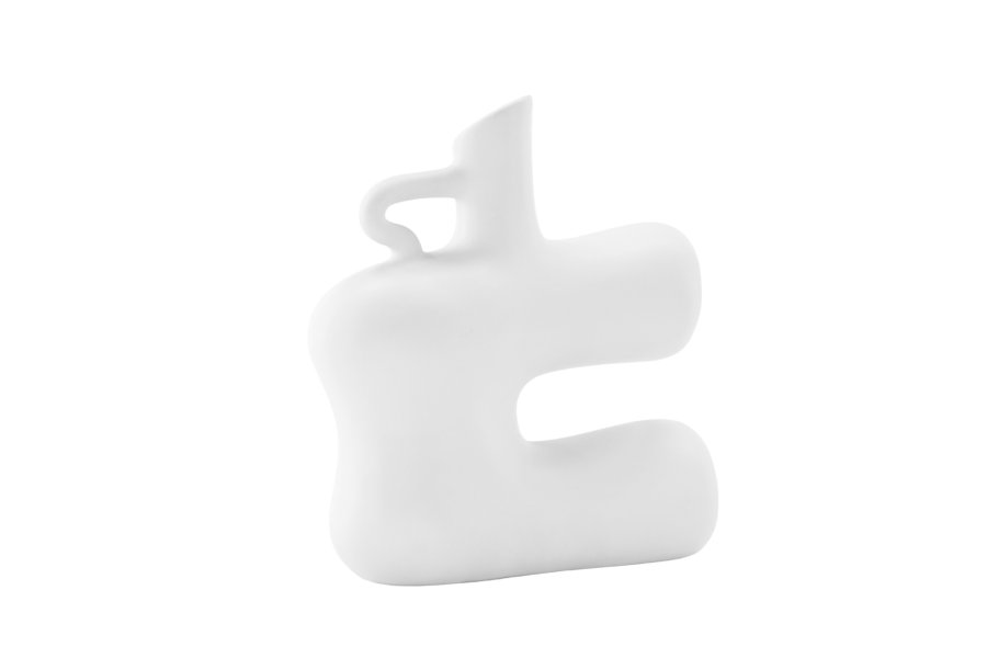VENTURE DESIGN Dity vase, m. 1 hndtag - hvid stentj (18x7x19H)