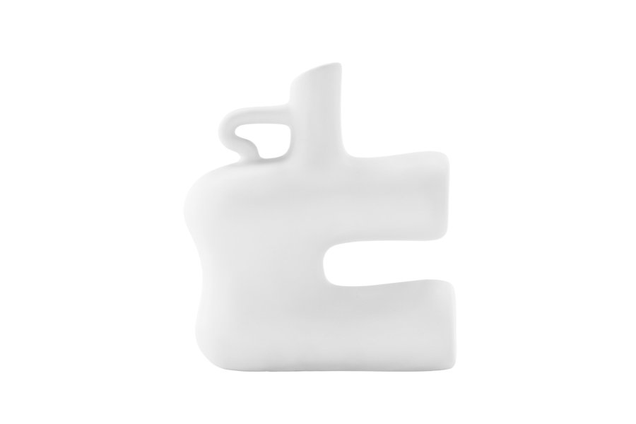 VENTURE DESIGN Dity vase, m. 1 hndtag - hvid stentj (18x7x19H)