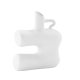 VENTURE DESIGN Dity vase, m. 1 hndtag - hvid stentj (18x7x19H)