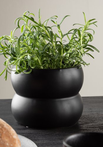 VENTURE DESIGN Dapne potte, rund - mat sort stentj (16x16x13)