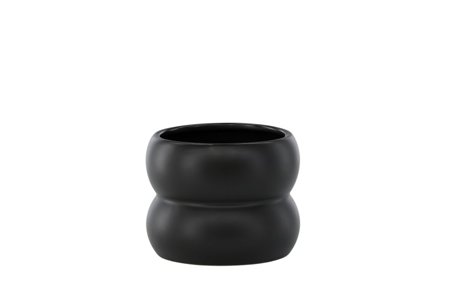 VENTURE DESIGN Dapne potte, rund - mat sort stentj (16x16x13)