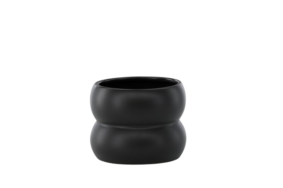 VENTURE DESIGN Dapne potte, rund - mat sort stentj (16x16x13)