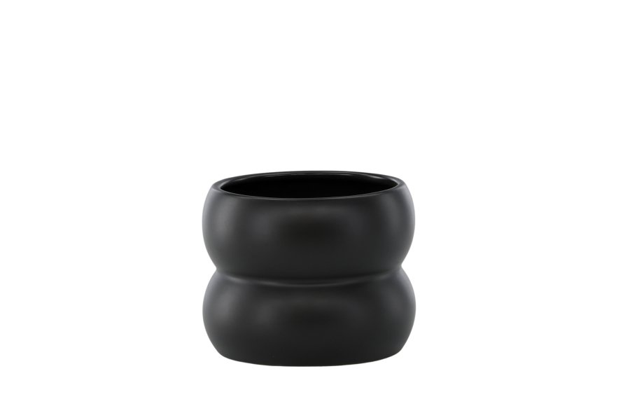 VENTURE DESIGN Dapne potte, rund - mat sort stentj (16x16x13)