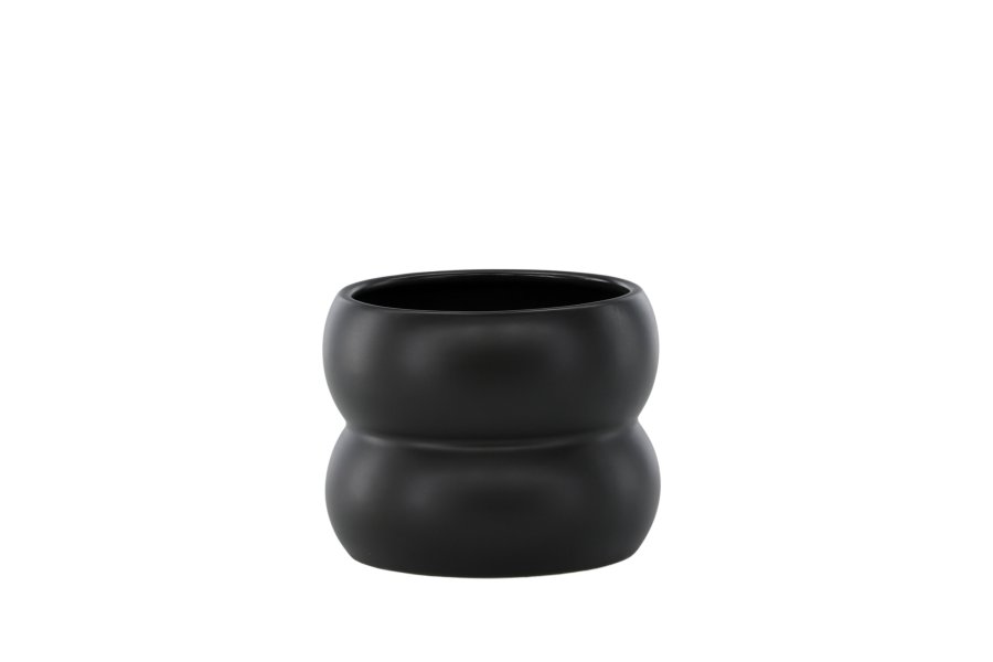 VENTURE DESIGN Dapne potte, rund - mat sort stentj (16x16x13)