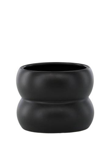 VENTURE DESIGN Dapne potte, rund - mat sort stentj (16x16x13)