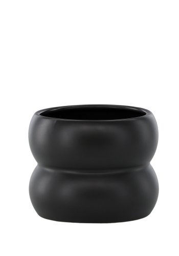 VENTURE DESIGN Dapne potte, rund - mat sort stentj (16x16x13)
