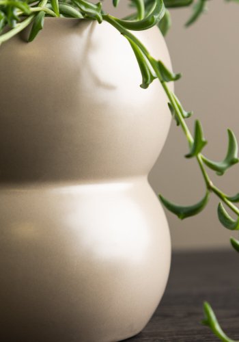 VENTURE DESIGN Dapne potte, rund - mat beige stentj (16x16x13)