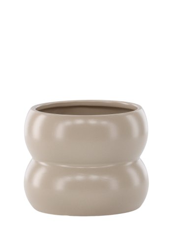 VENTURE DESIGN Dapne potte, rund - mat beige stentj (16x16x13)