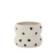 VENTURE DESIGN Dapne potte, rund - hvid/sorte prikker stentj (16x16x13)