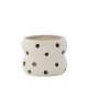 VENTURE DESIGN Dapne potte, rund - hvid/sorte prikker stentj (16x16x13)