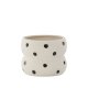 VENTURE DESIGN Dapne potte, rund - hvid/sorte prikker stentj (16x16x13)