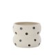 VENTURE DESIGN Dapne potte, rund - hvid/sorte prikker stentj (16x16x13)
