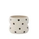 VENTURE DESIGN Dapne potte, rund - hvid/sorte prikker stentj (16x16x13)