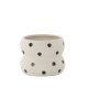 VENTURE DESIGN Dapne potte, rund - hvid/sorte prikker stentj (16x16x13)