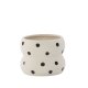 VENTURE DESIGN Dapne potte, rund - hvid/sorte prikker stentj (16x16x13)